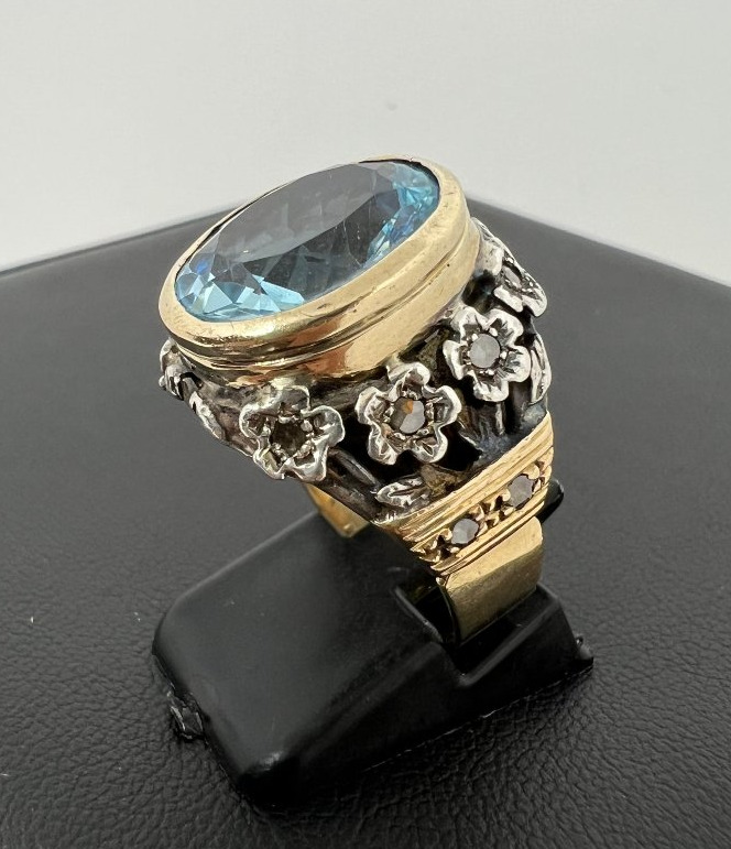 9-karat Gold Ring With Aquamarine-photo-3