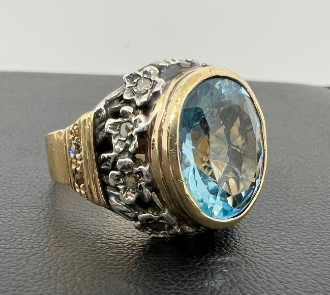 9-karat Gold Ring With Aquamarine-photo-3