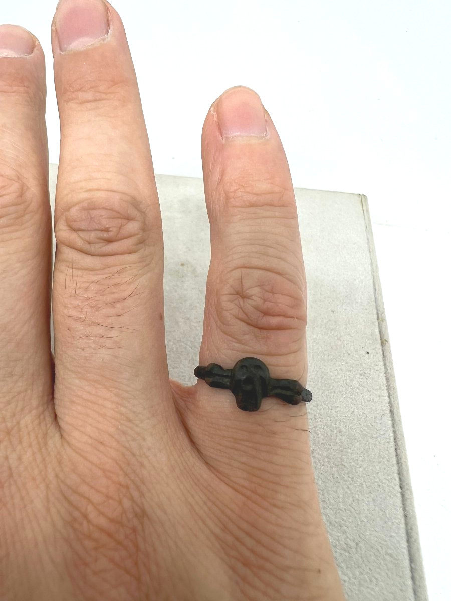 Bague Medieval en bronze XV sec-photo-3