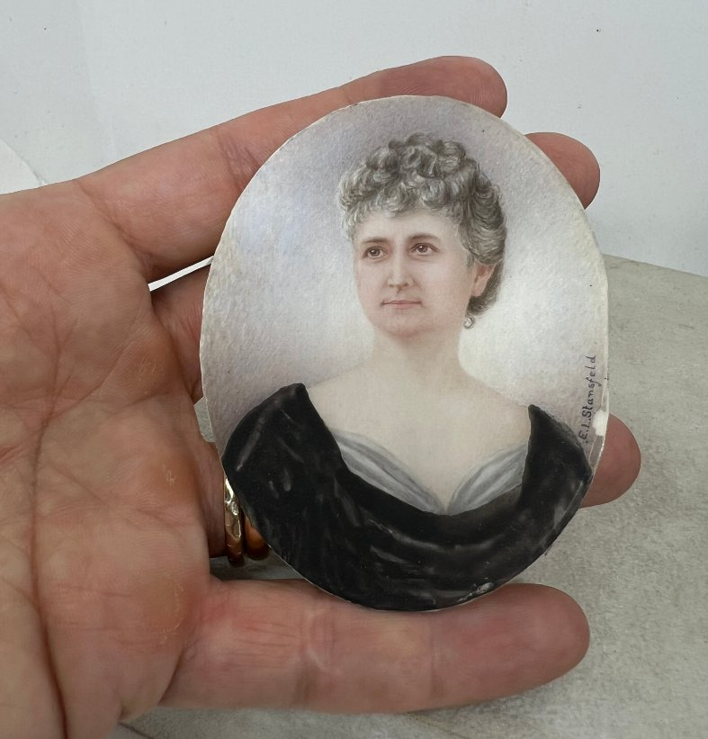 Belle Epoque miniature Ellen Louisa Stansfeld (1858-1944)-photo-4