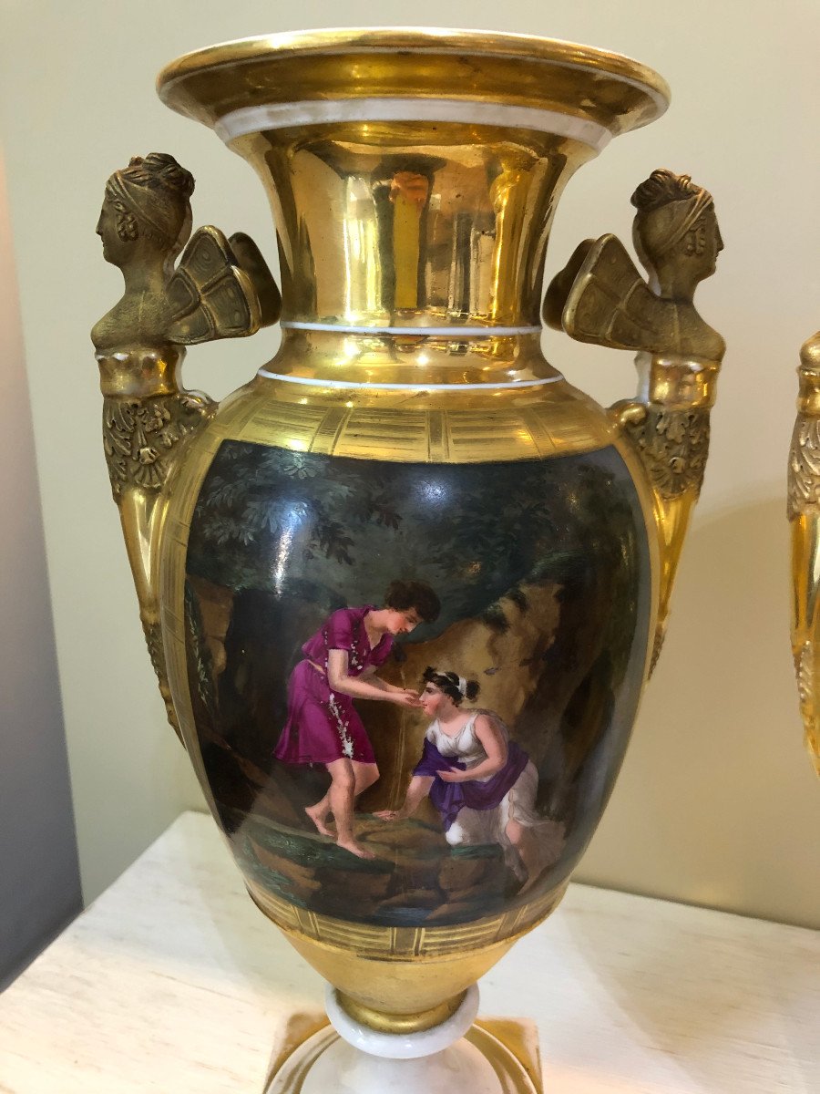 Pair Of Empire Porcelain Vase-photo-3