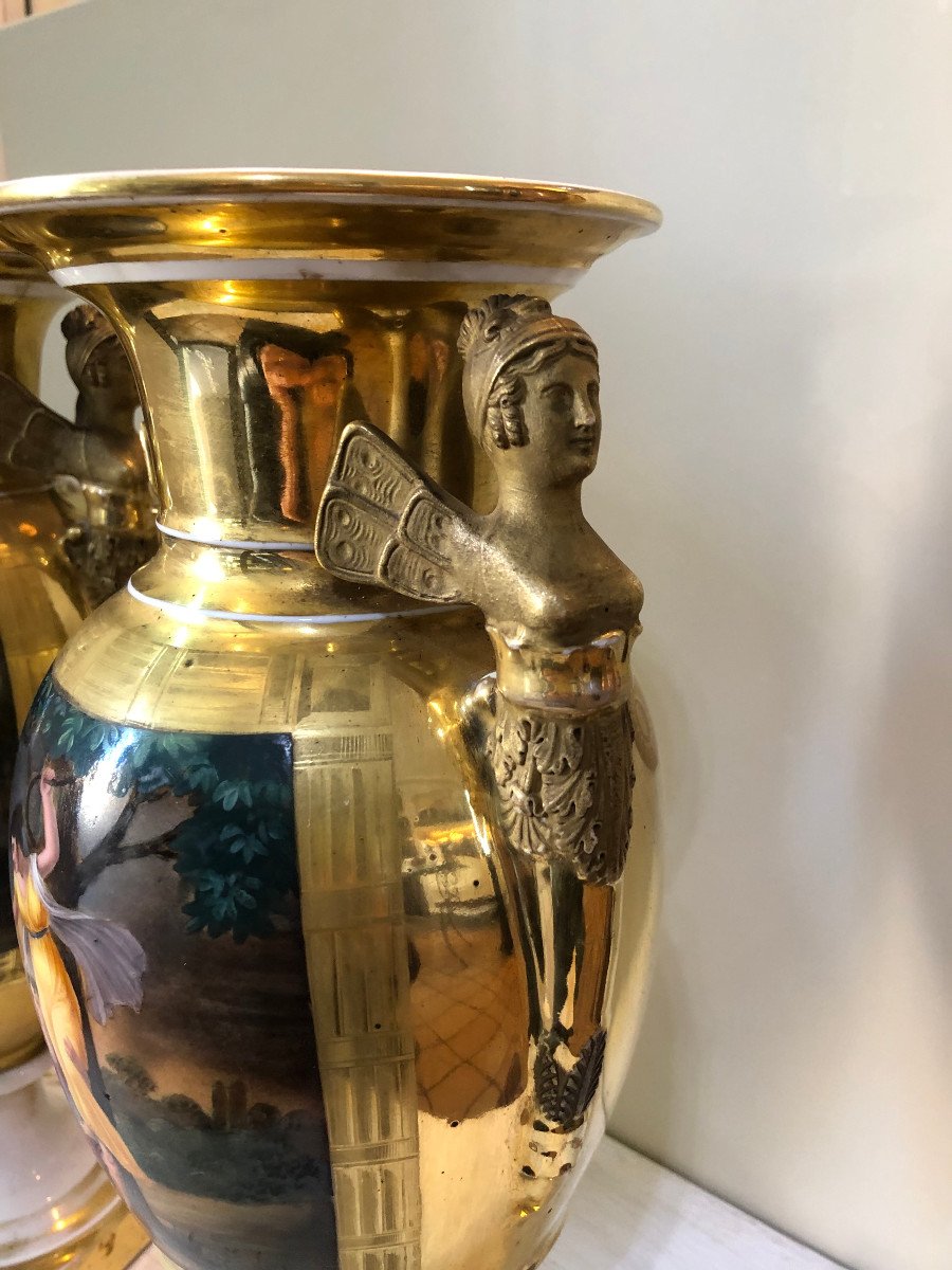 Pair Of Empire Porcelain Vase-photo-1