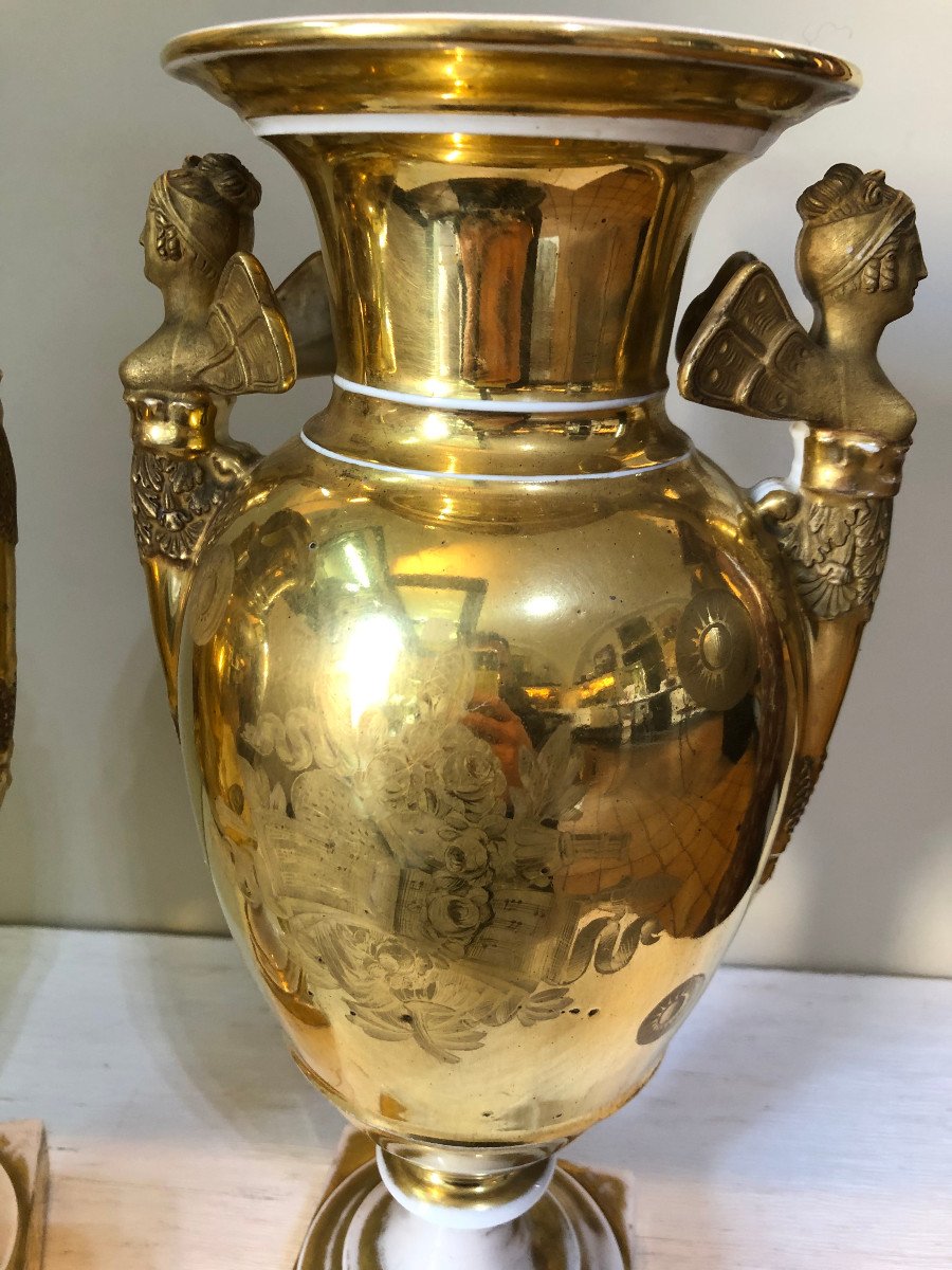 Pair Of Empire Porcelain Vase-photo-5