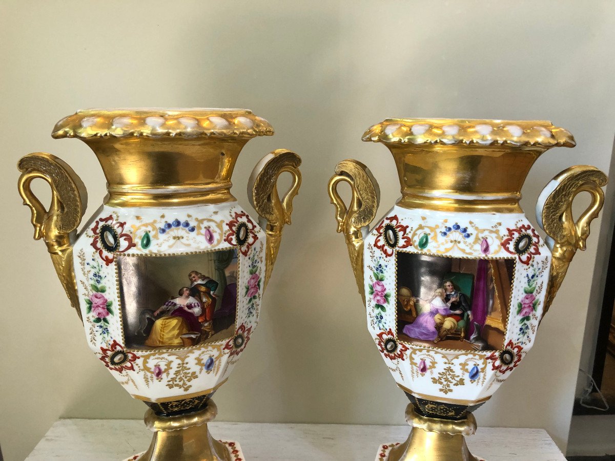 Pair Of Porcelain Vase France XIX Sec.-photo-1