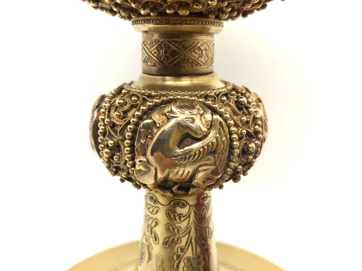 Chalice In Vermeille Neogothic France End Of The XIX Sec.-photo-4