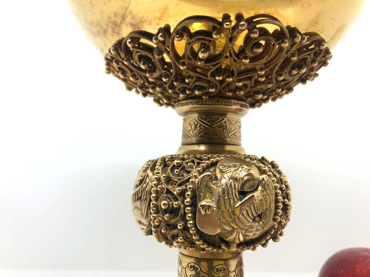 Chalice In Vermeille Neogothic France End Of The XIX Sec.-photo-5