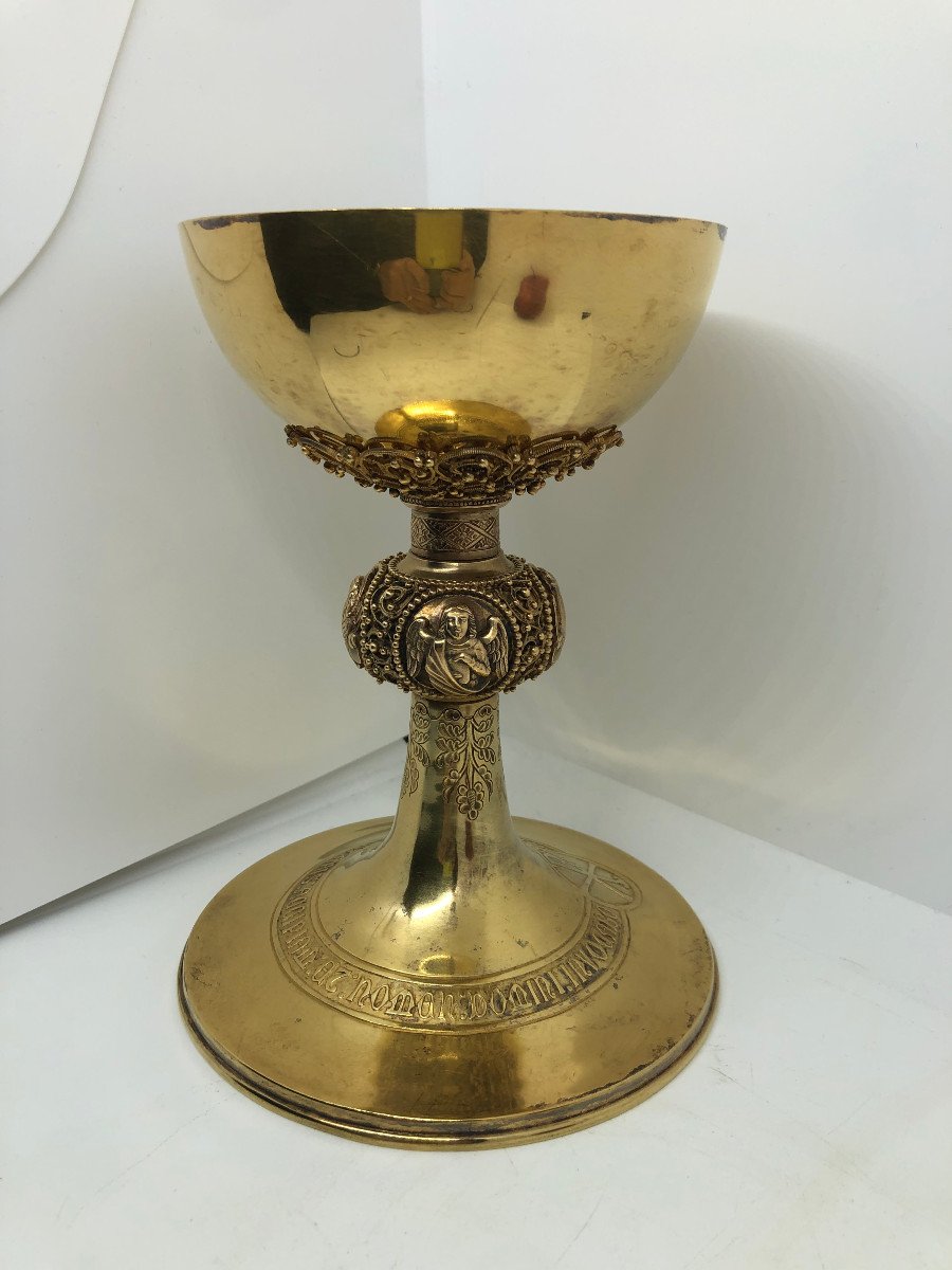 Chalice In Vermeille Neogothic France End Of The XIX Sec.-photo-8