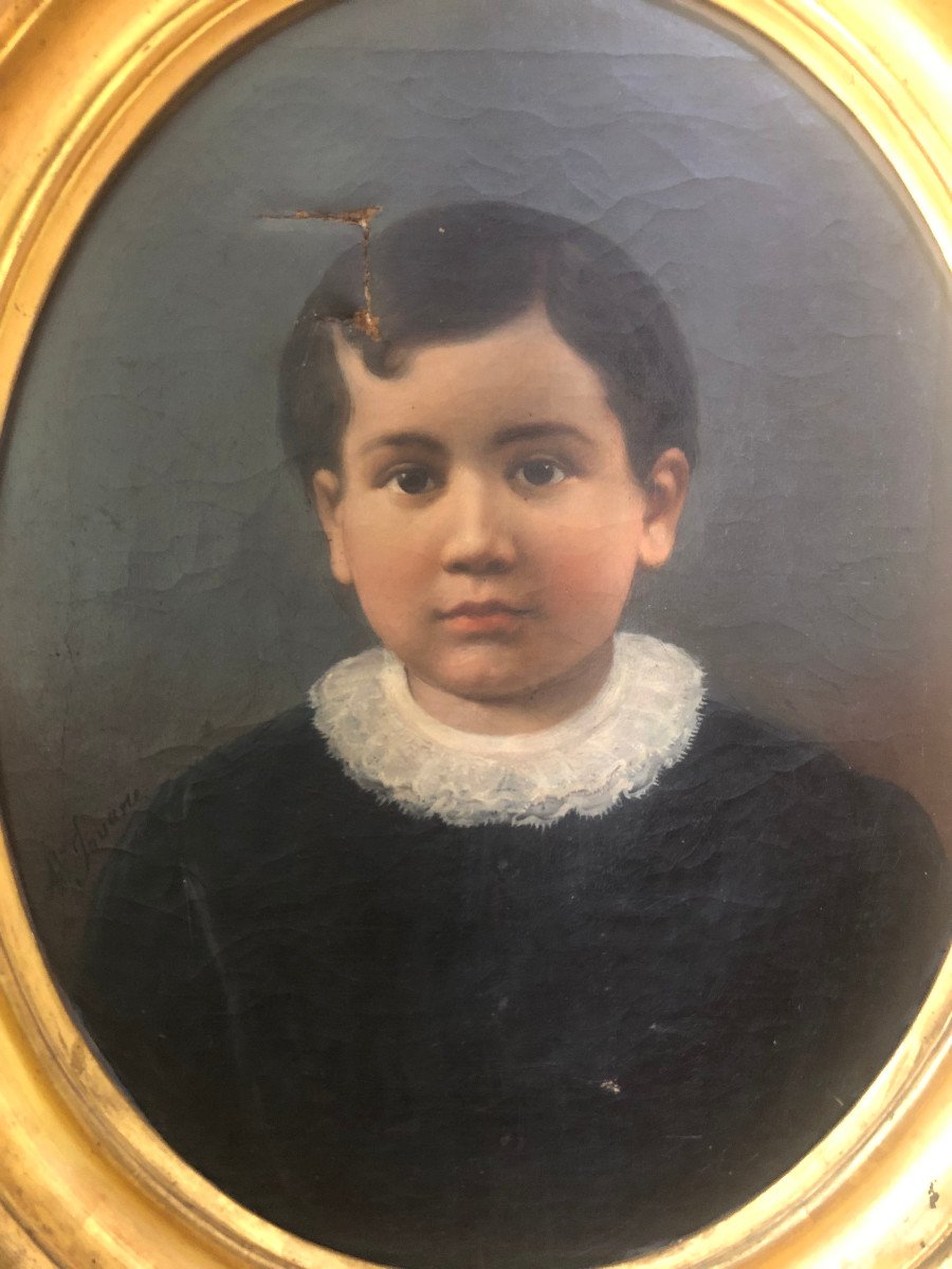 Child's Portrait From XIX Sec Italy-photo-5