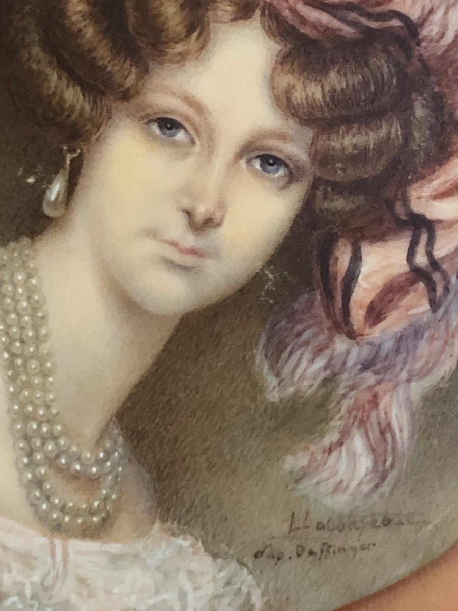 M.Daffinger portrait de Comtesse Potcka miniature sur ivoire-photo-1