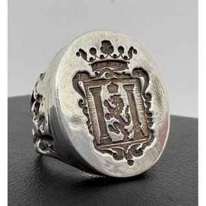 Seal Ring In Sterling Silver Italy XIX Sec