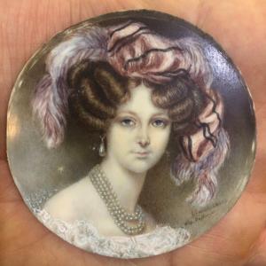 M.Daffinger portrait de Comtesse Potcka miniature sur ivoire