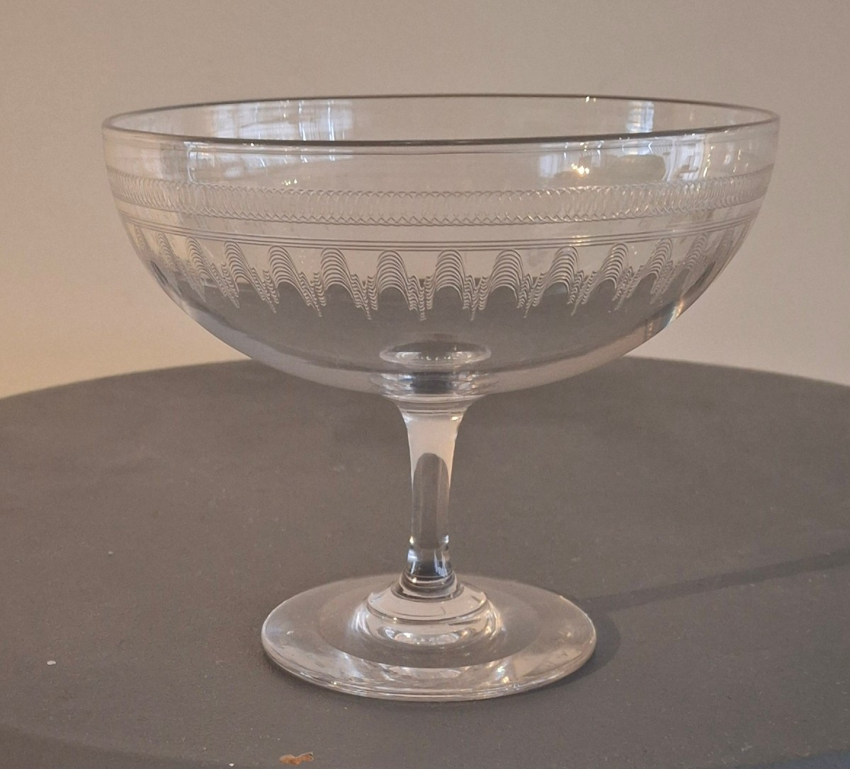 Lot de 6 pièces de service en cristal gravé à l'acide-photo-4