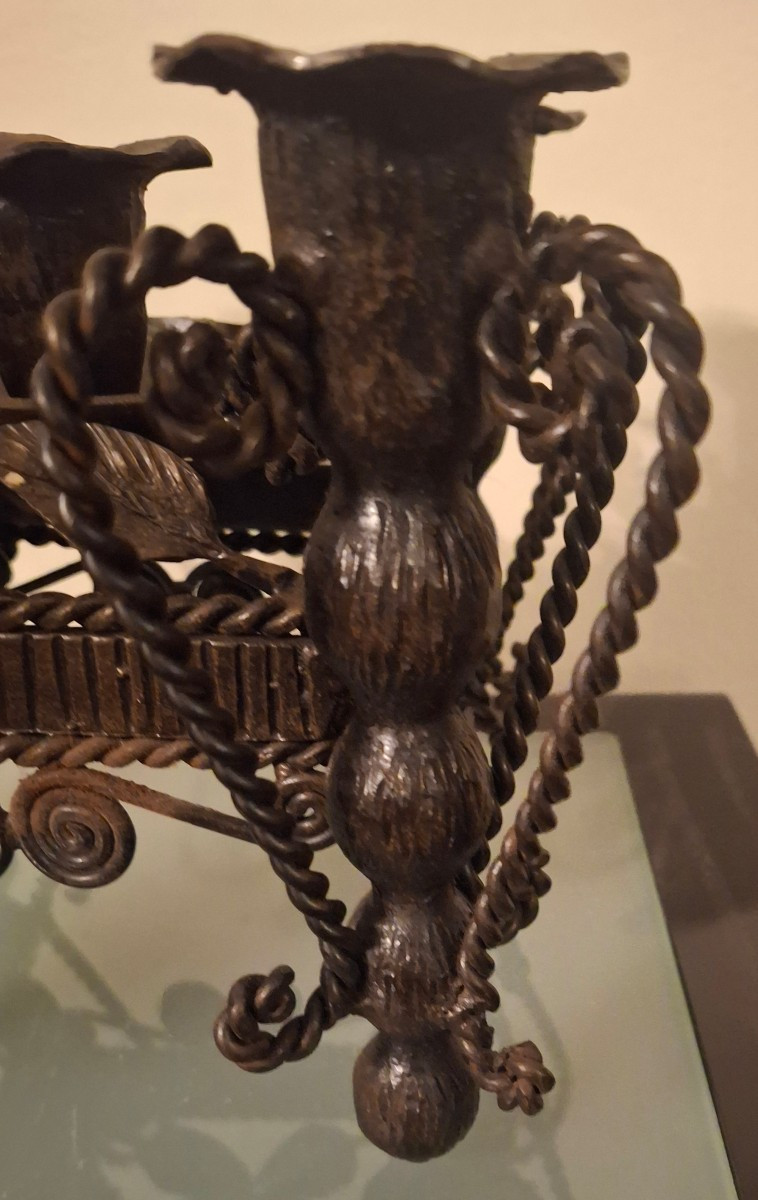 Candelabra  Art Deco en fer forge.-photo-2