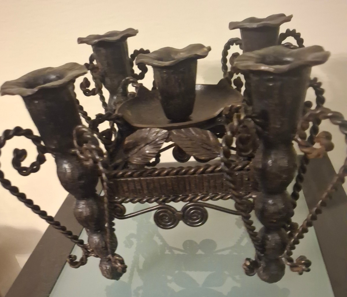 Candelabra  Art Deco en fer forge.-photo-3