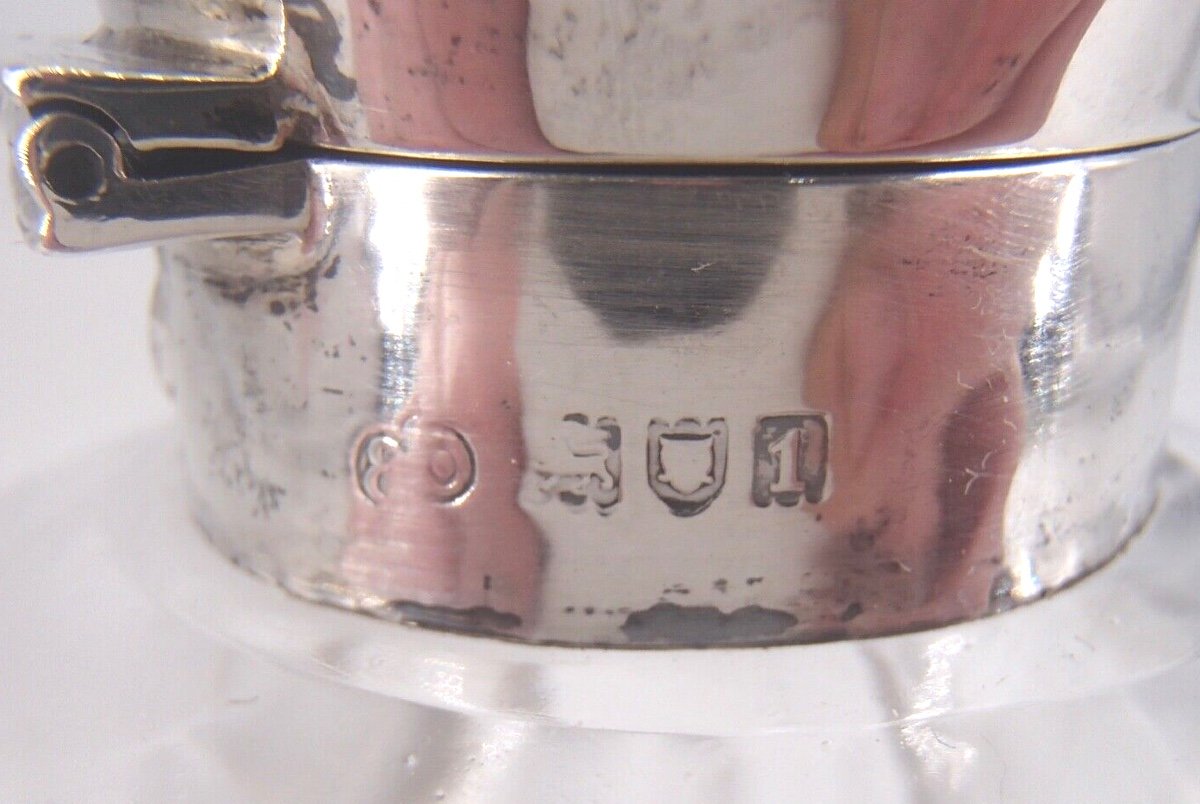 Glass Toilet Flask And Sterling Silver Stopper-photo-2