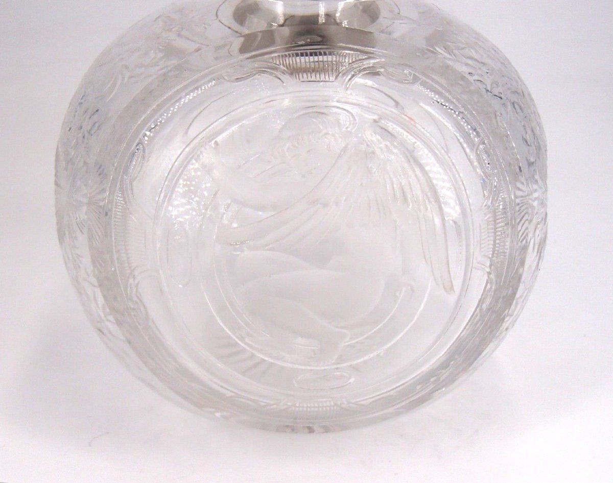Glass Toilet Flask And Sterling Silver Stopper-photo-3