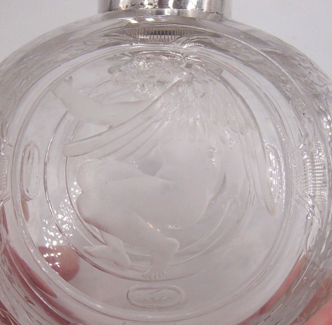 Glass Toilet Flask And Sterling Silver Stopper-photo-4