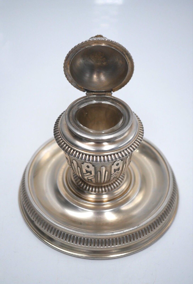 Solid Silver And Vermeil Office Inkwell By Lapar-photo-1