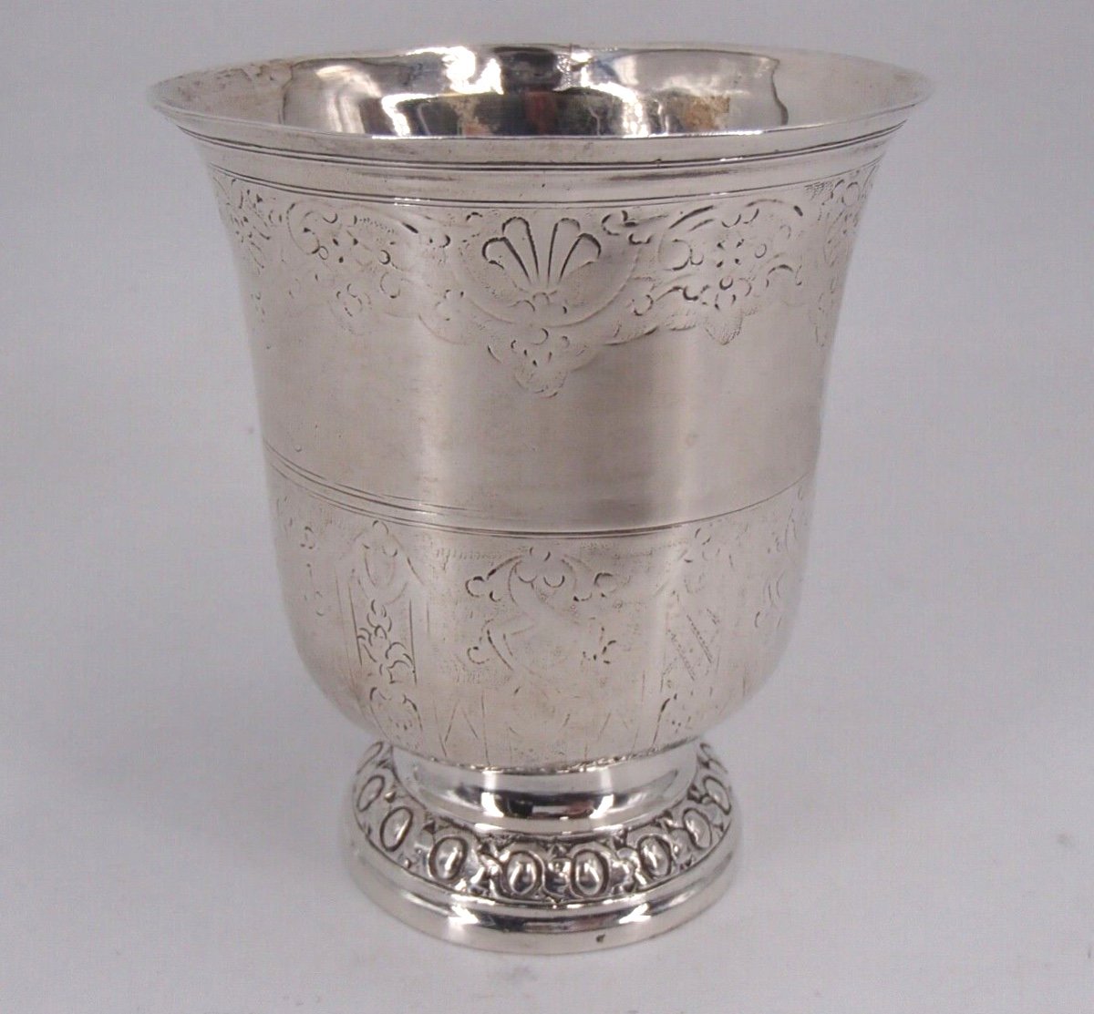 Tulip Timpani Pedestal In Sterling Silver 18th Century-photo-5