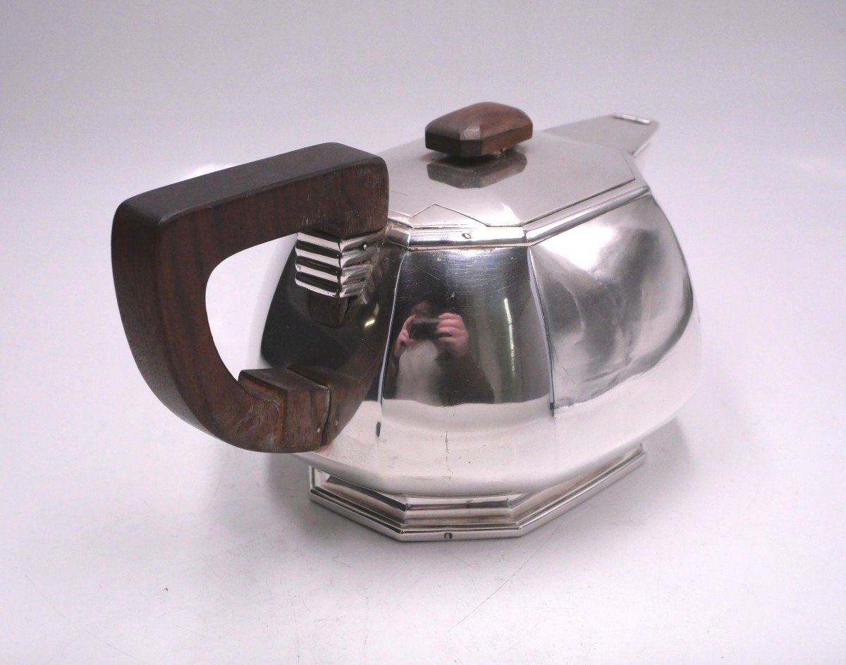 Teapot In Sterling Silver Art Deco Signed Jean Elisée Puiforcat-photo-4