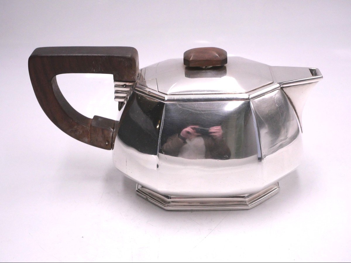 Teapot In Sterling Silver Art Deco Signed Jean Elisée Puiforcat