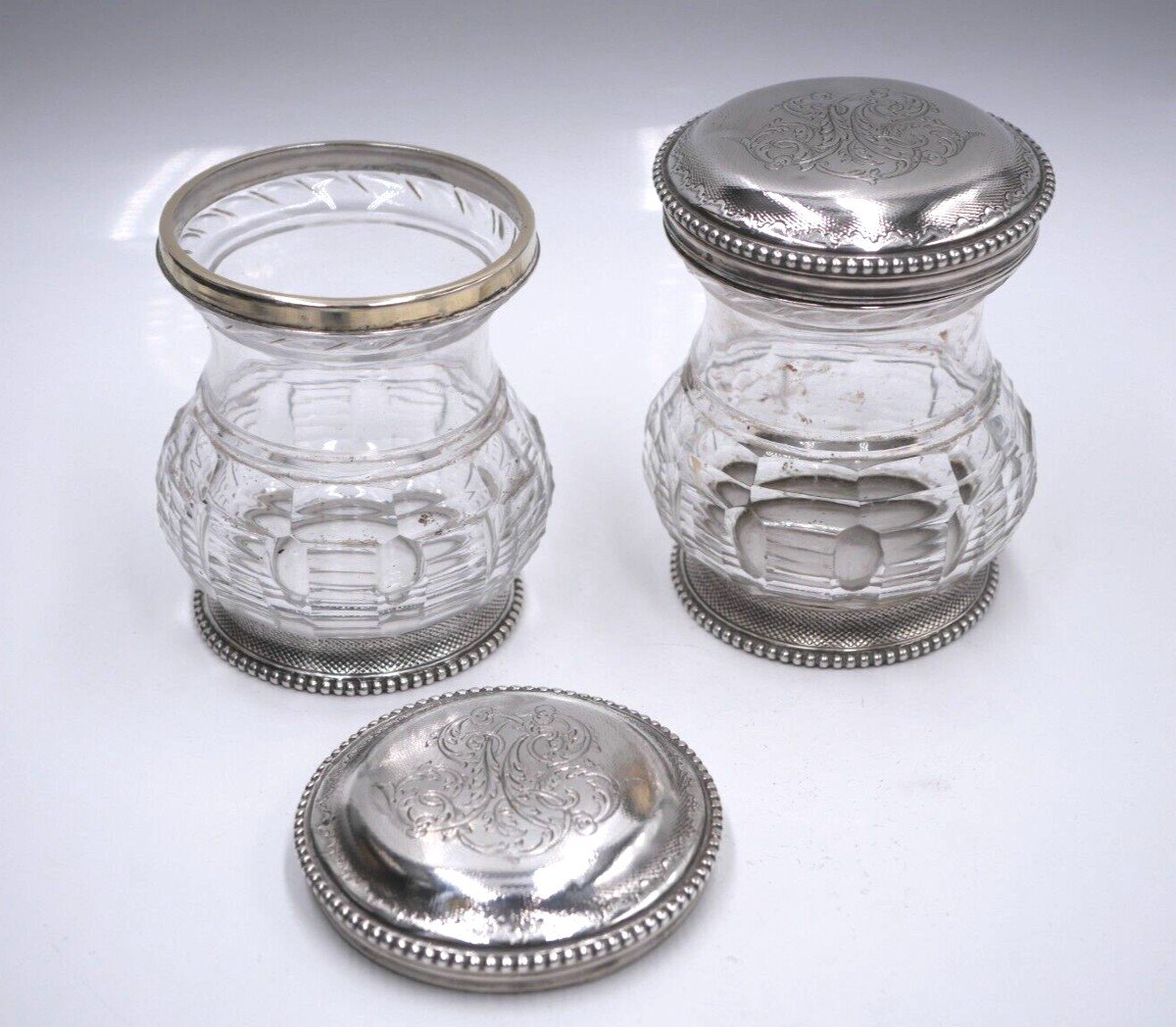 Pair Of Crystal, Silver And Vermeil Bottles By Aucoc-photo-3