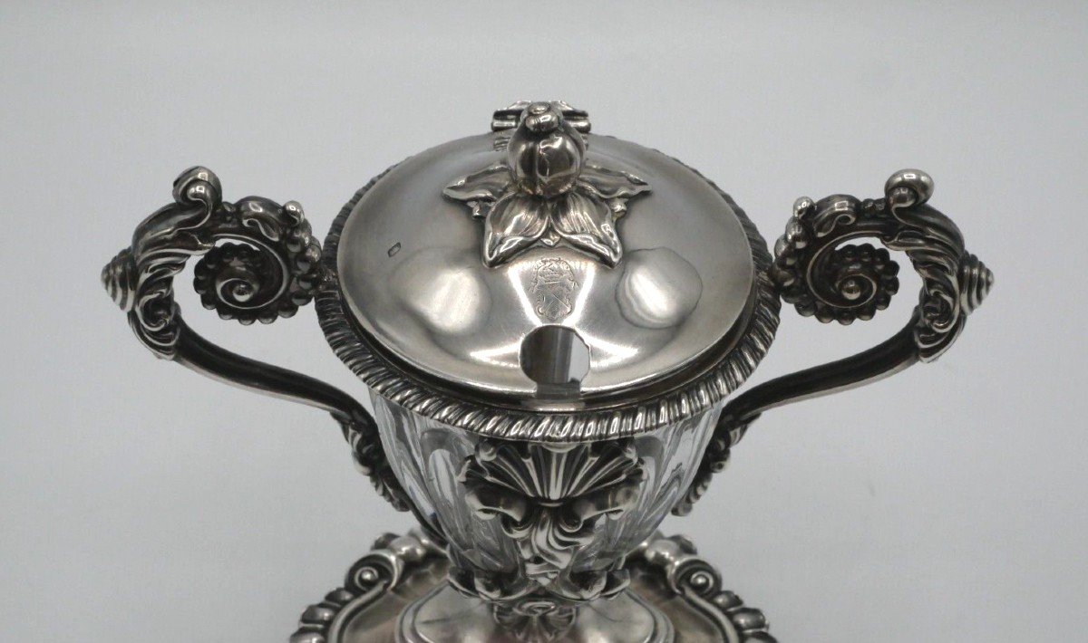 Mustard Pot In Sterling Silver 19th Century-photo-3