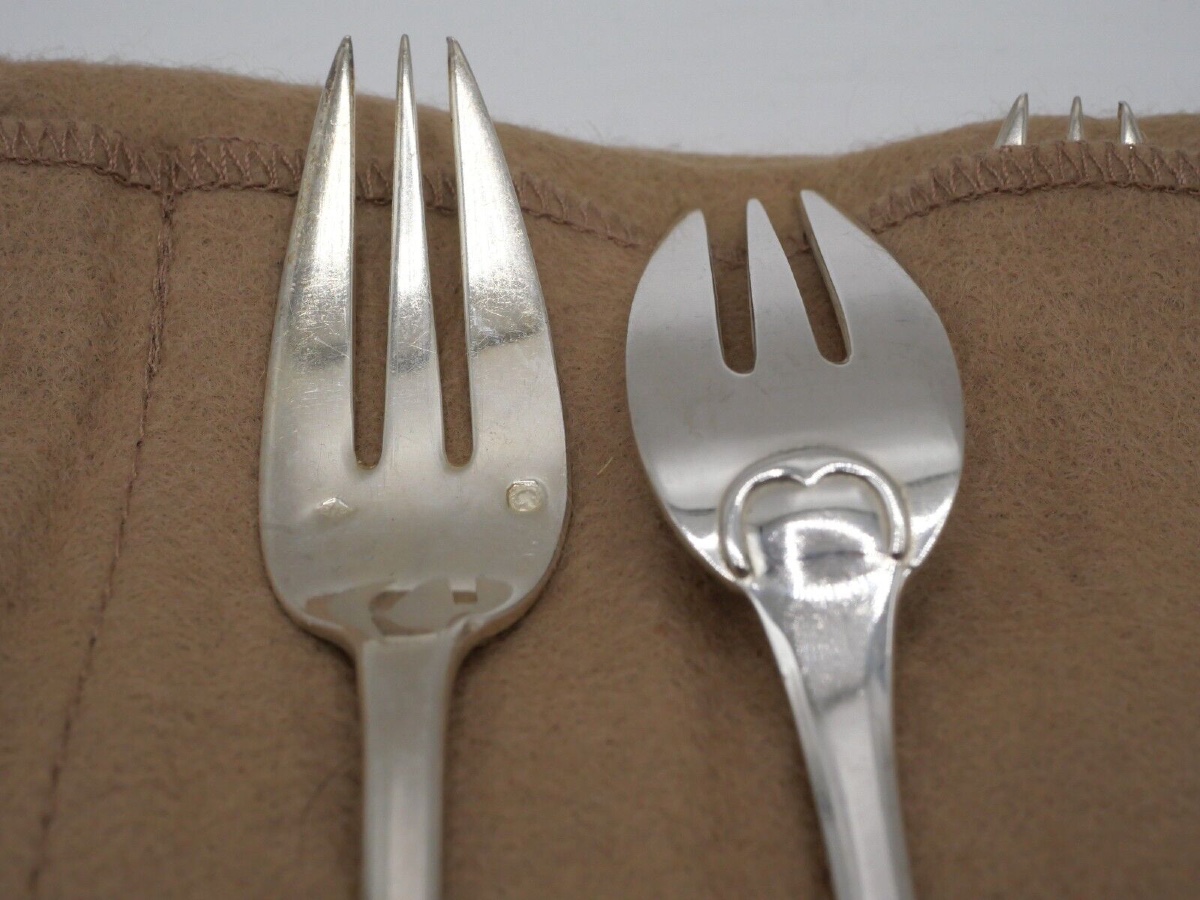 12 Sterling Silver Cake Forks By Puiforcat-photo-4