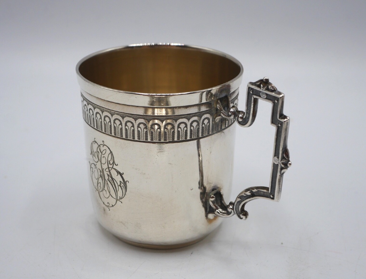 Sterling Silver Coffee Cup And Saucer-photo-1