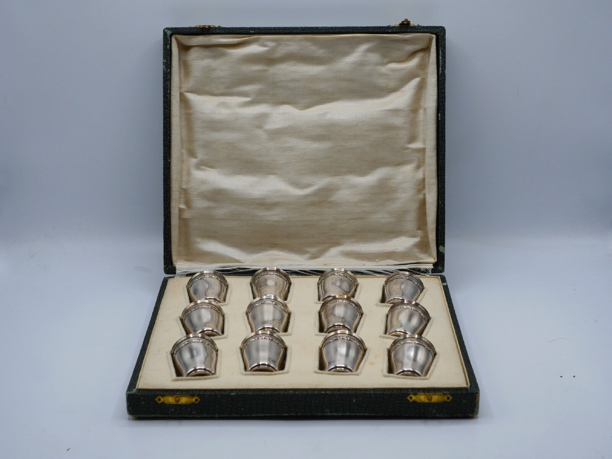12-glass Liqueur Set In Sterling Silver