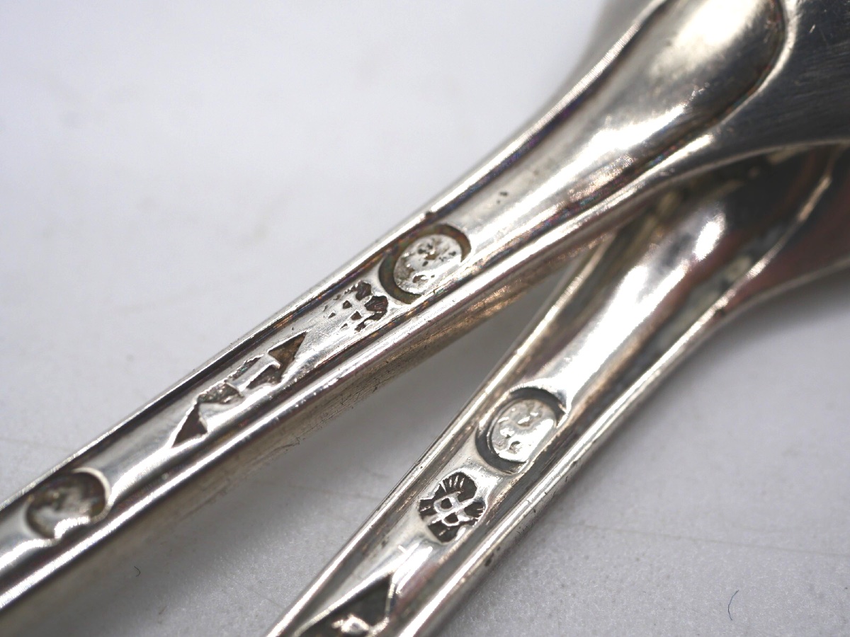Pair Of Sterling Silver Pharmacy Spoons, Early 19th Century-photo-2