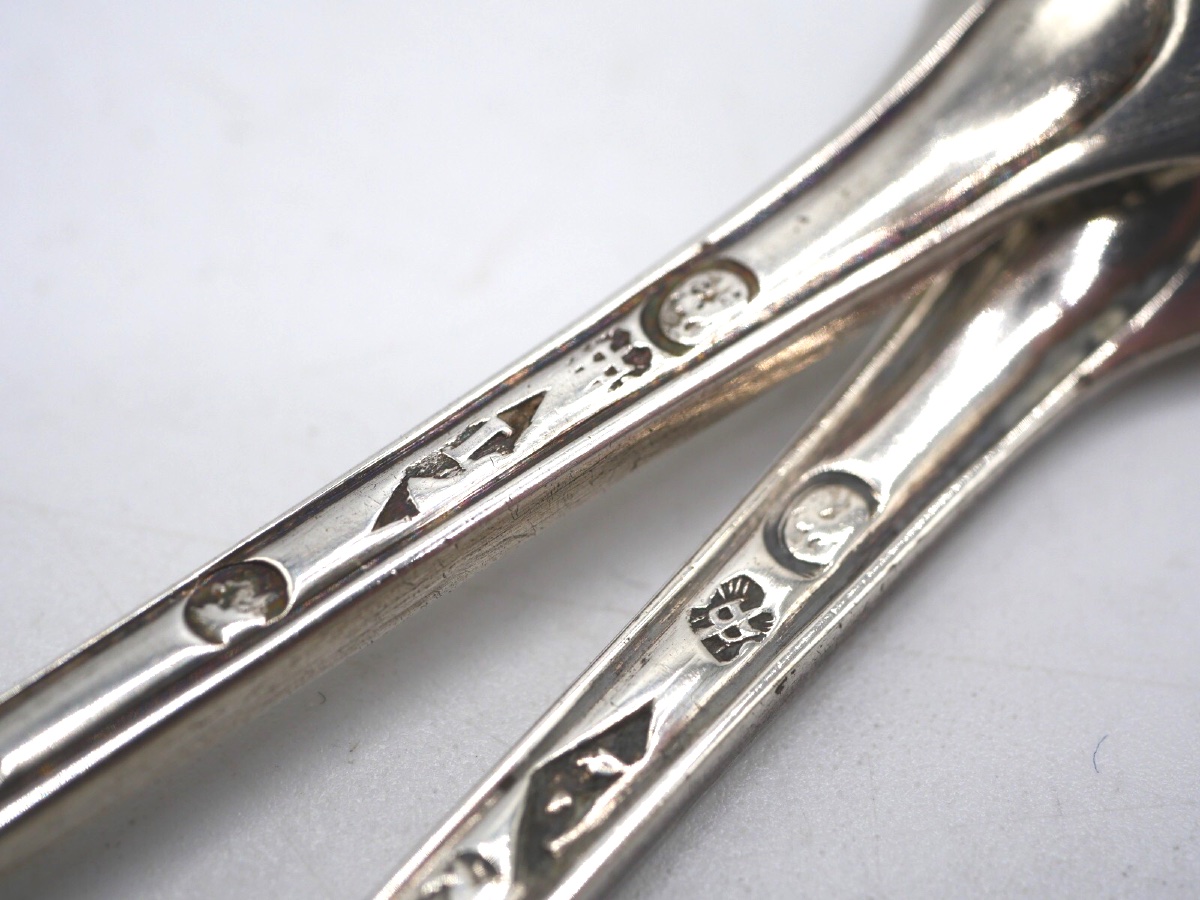 Pair Of Sterling Silver Pharmacy Spoons, Early 19th Century-photo-4