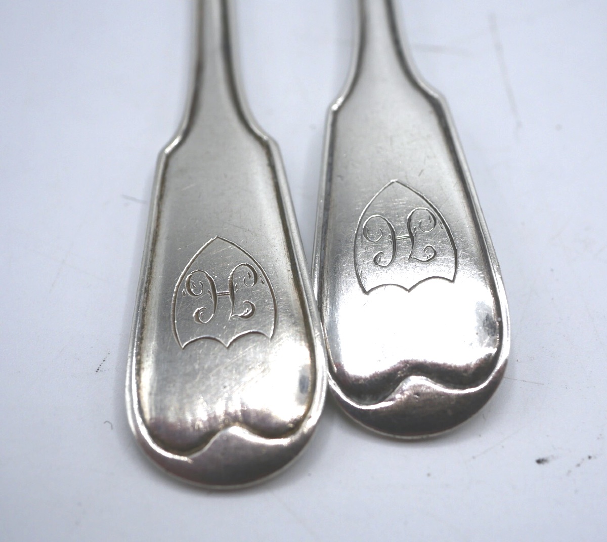 Pair Of Sterling Silver Pharmacy Spoons, Early 19th Century-photo-4