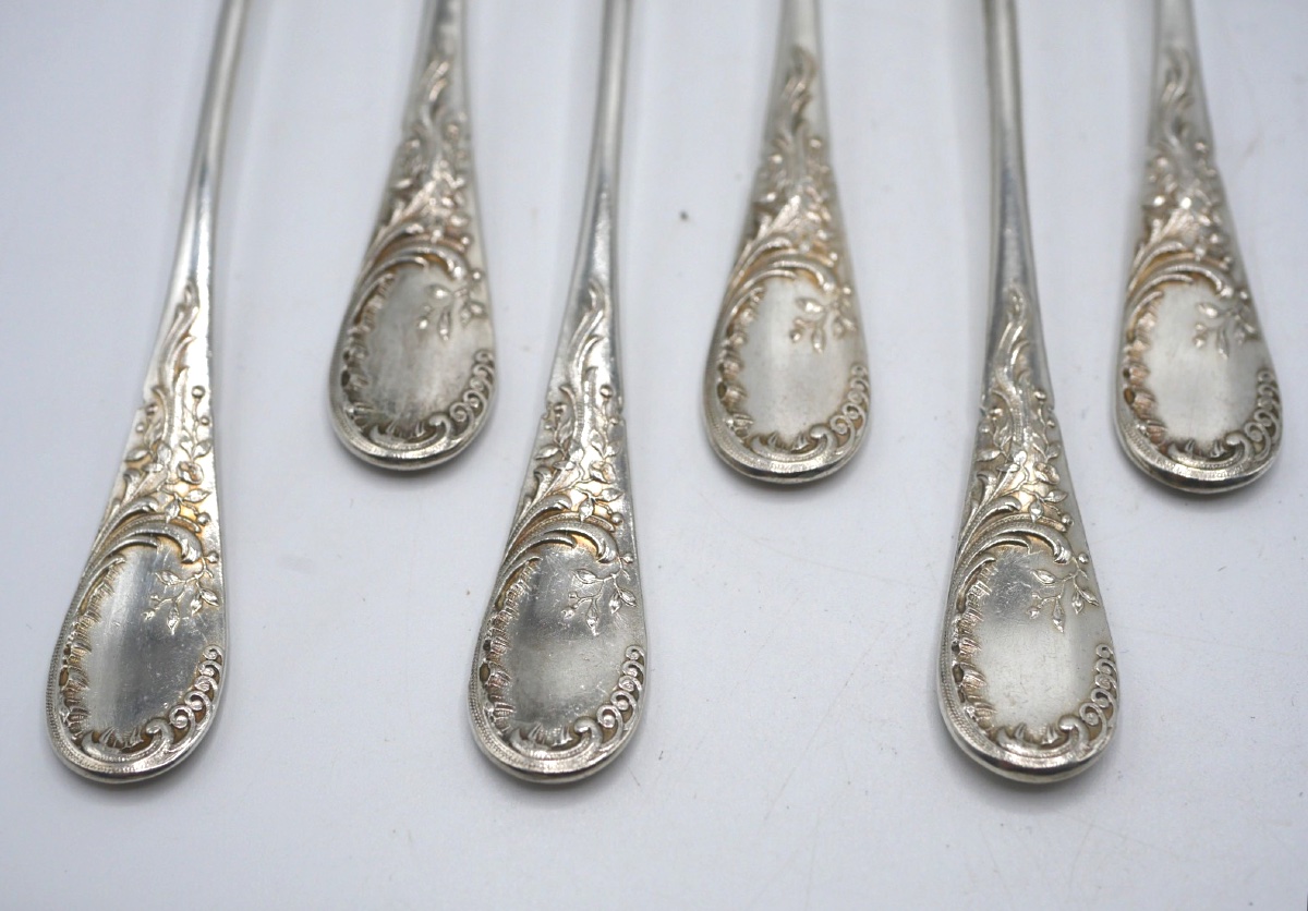 13-piece Ice Cream Set In Sterling Silver And Vermeil-photo-3