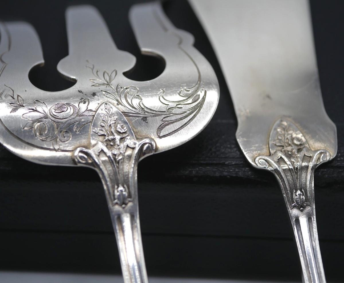 Solid Silver Fish Serving Cutlery-photo-4
