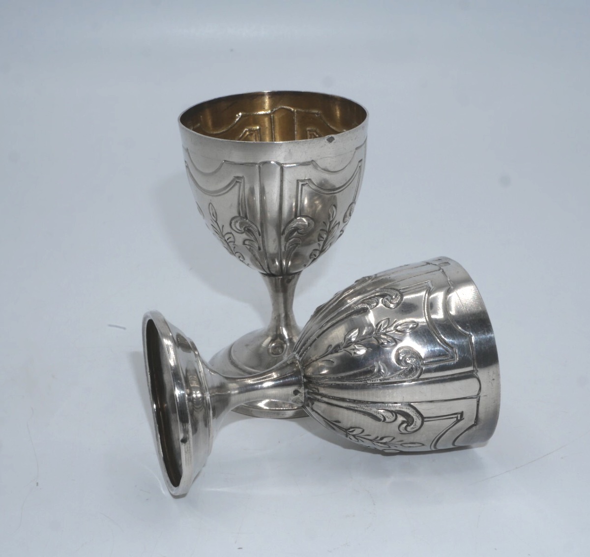 Pair Of Solid Silver Egg Cups-photo-4