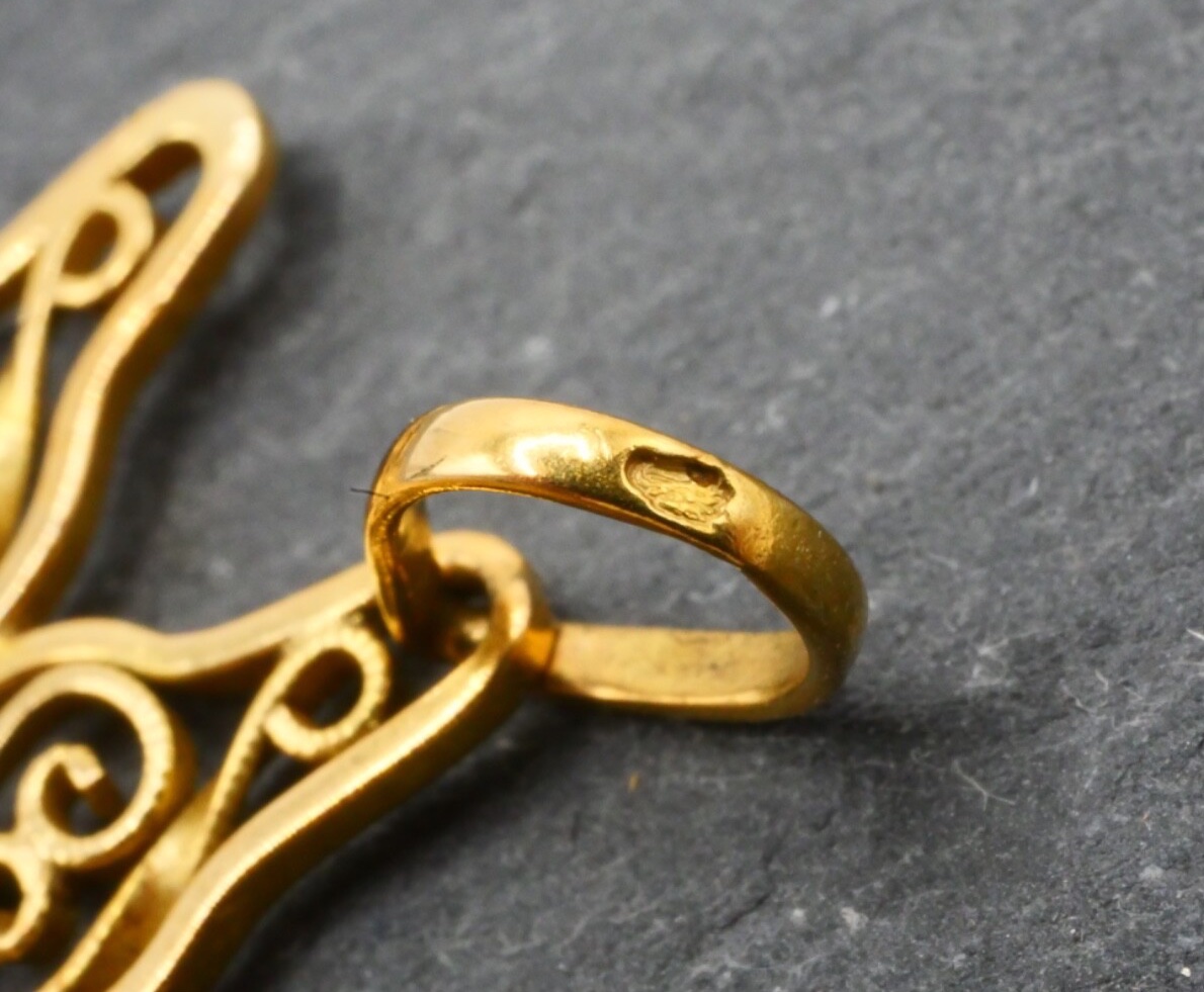 Pendentif en or jaune et pièce de 5 francs Napoléon-photo-2