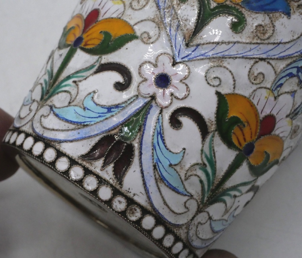 Cup In Vermeil And Enamel From Russia-photo-3