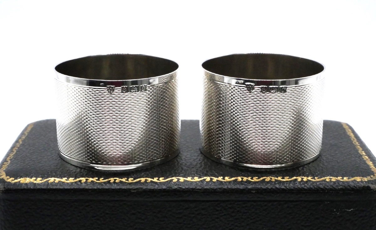Pair Of Solid Silver Napkin Rings-photo-3