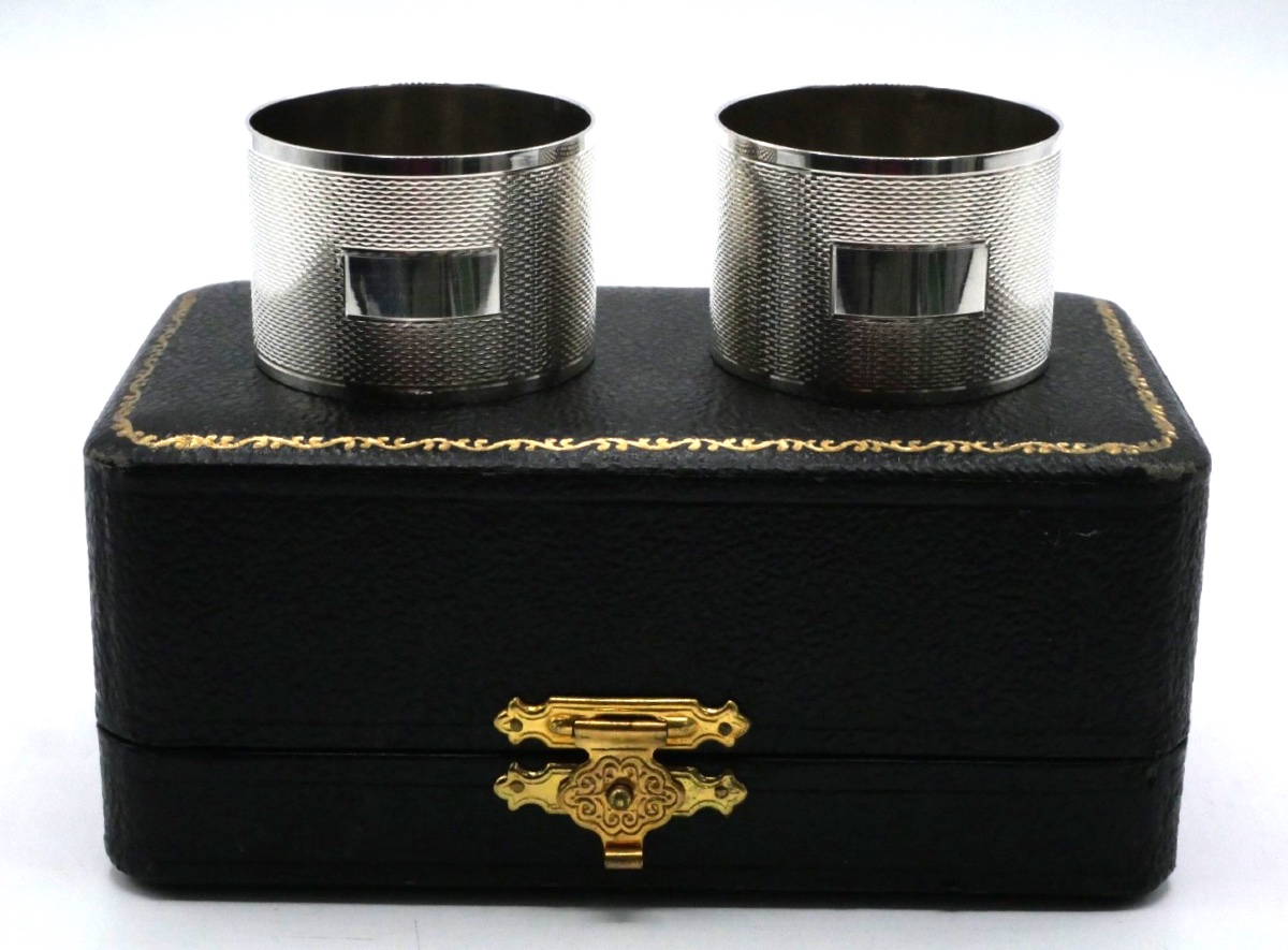 Pair Of Solid Silver Napkin Rings-photo-1