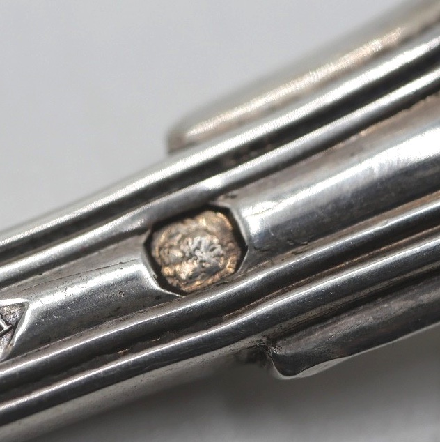 9 Solid Silver Filet Dessert Forks By Queillé, 19th Century-photo-2