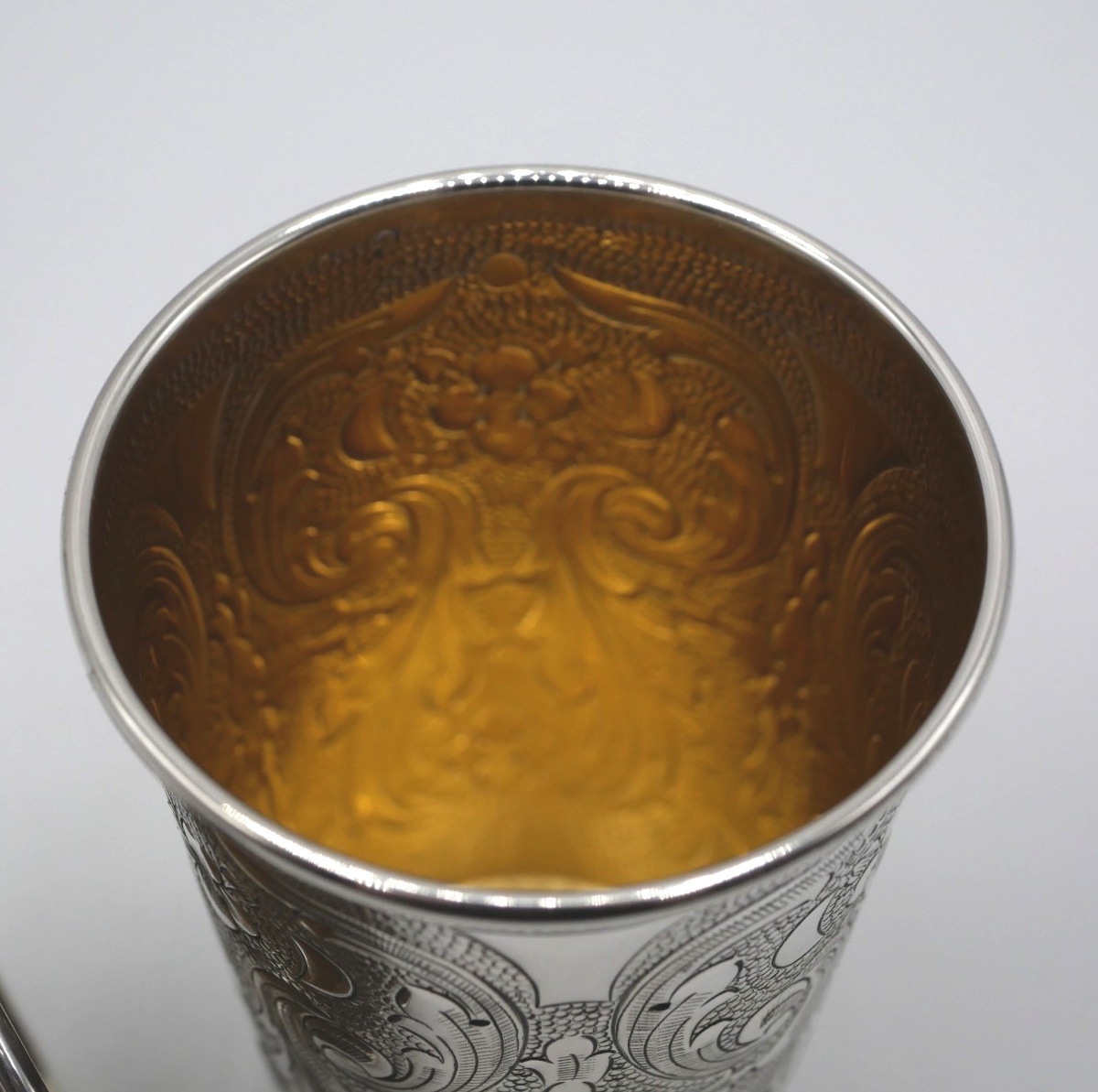 Pair Of Solid Silver And Vermeil Cups-photo-3