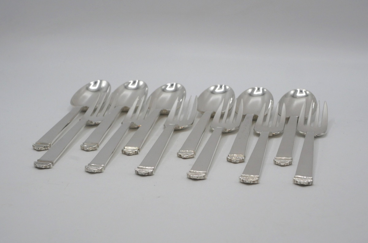 Set Of 6 Solid Silver Cutlery By Tiffany-photo-4