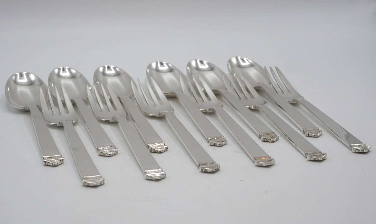Set Of 6 Solid Silver Cutlery By Tiffany-photo-1