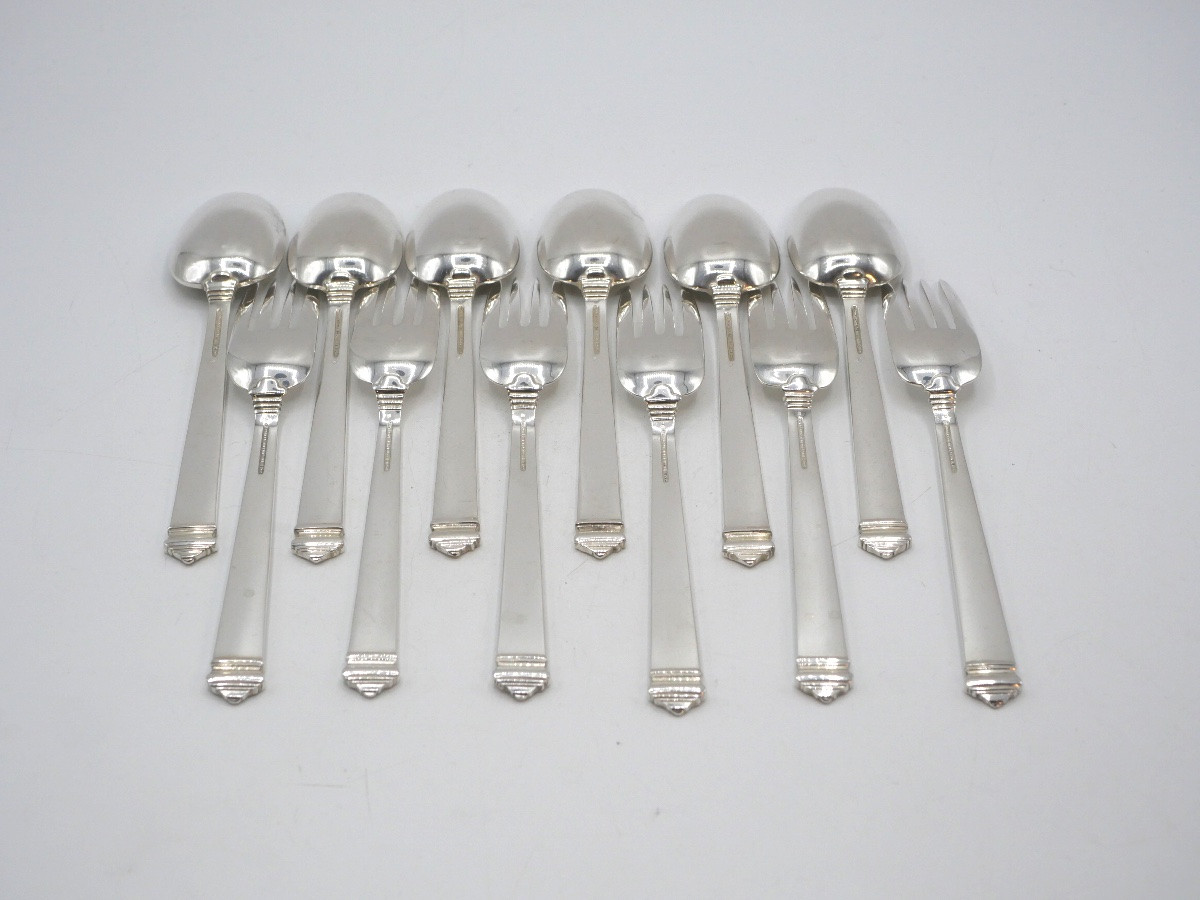 Set Of 6 Solid Silver Cutlery By Tiffany-photo-2