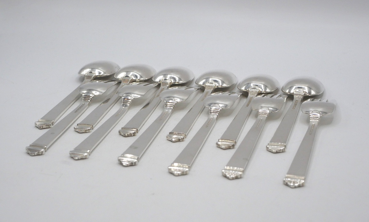 Set Of 6 Solid Silver Cutlery By Tiffany-photo-3
