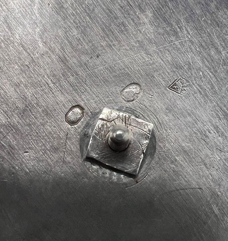 Poêlon Couvert En Argent Massif Et Manche Bois-photo-1