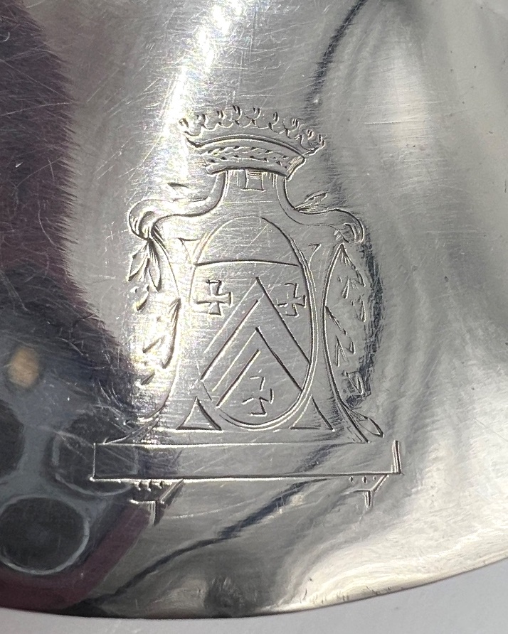 Poêlon Couvert En Argent Massif Et Manche Bois-photo-2