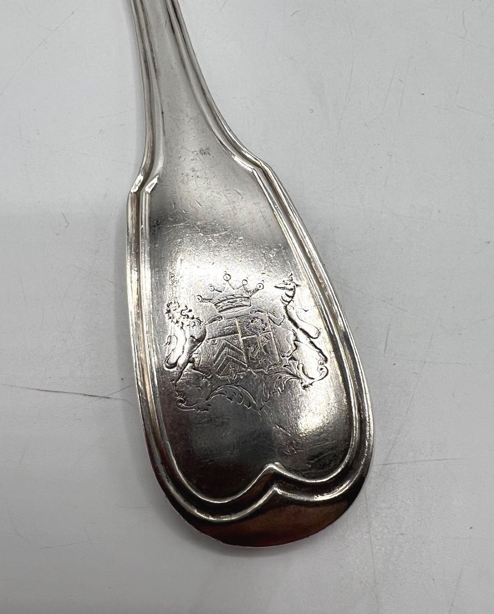 Solid Silver Sauce Spoon  -photo-3