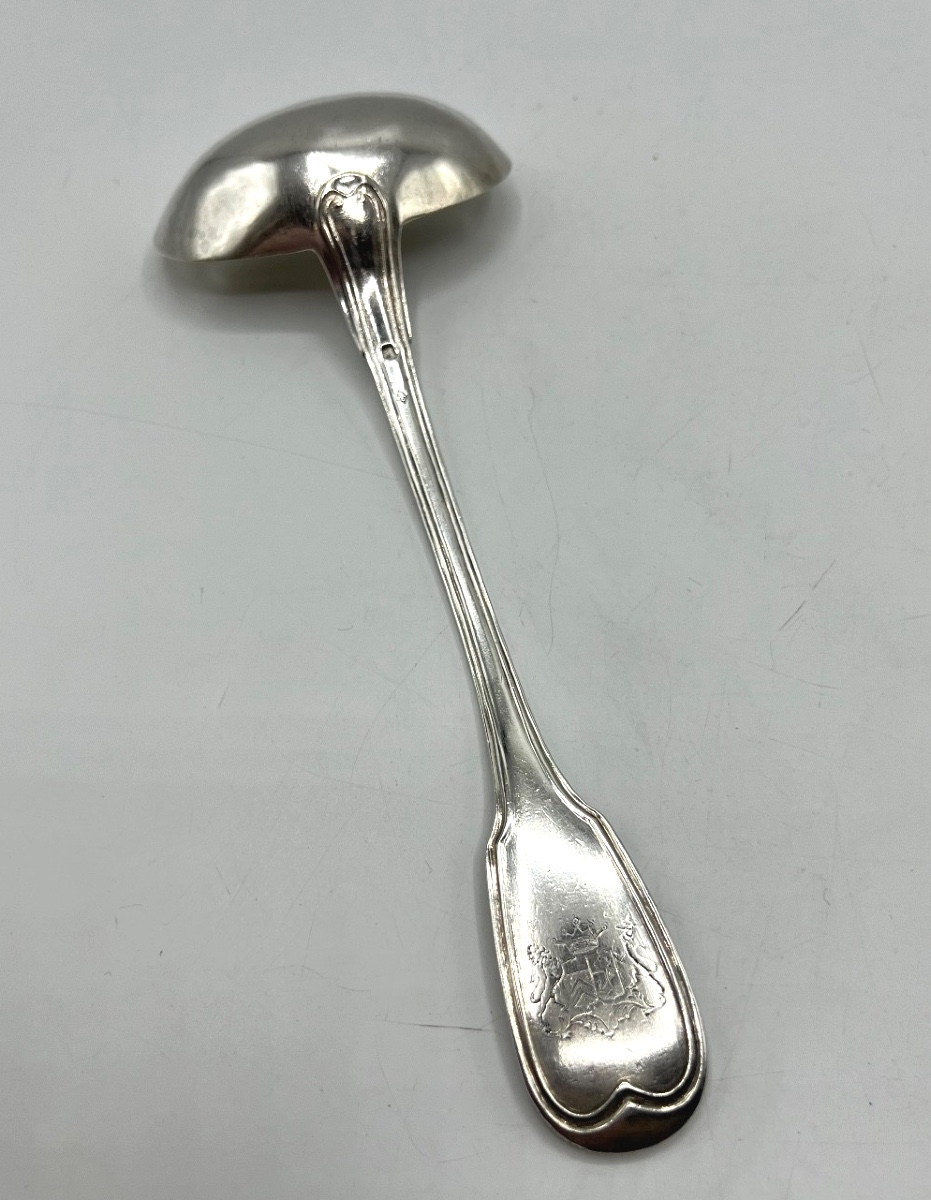 Solid Silver Sauce Spoon  -photo-1